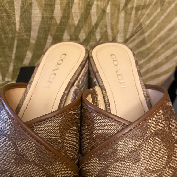 Coach Brown Sloan Sig Espadrille Sandals in Khaki/Saddle - Picture 3 of 7